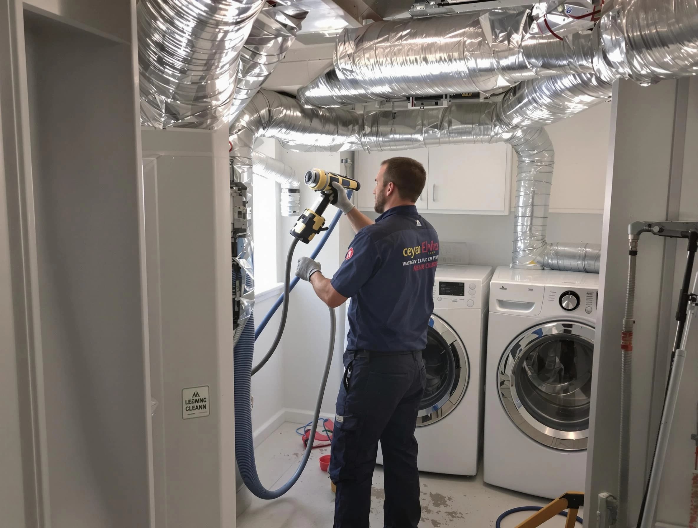 Johnstown Dryer Vent Cleaning specialist using advanced equipment for thorough duct cleaning in Johnstown