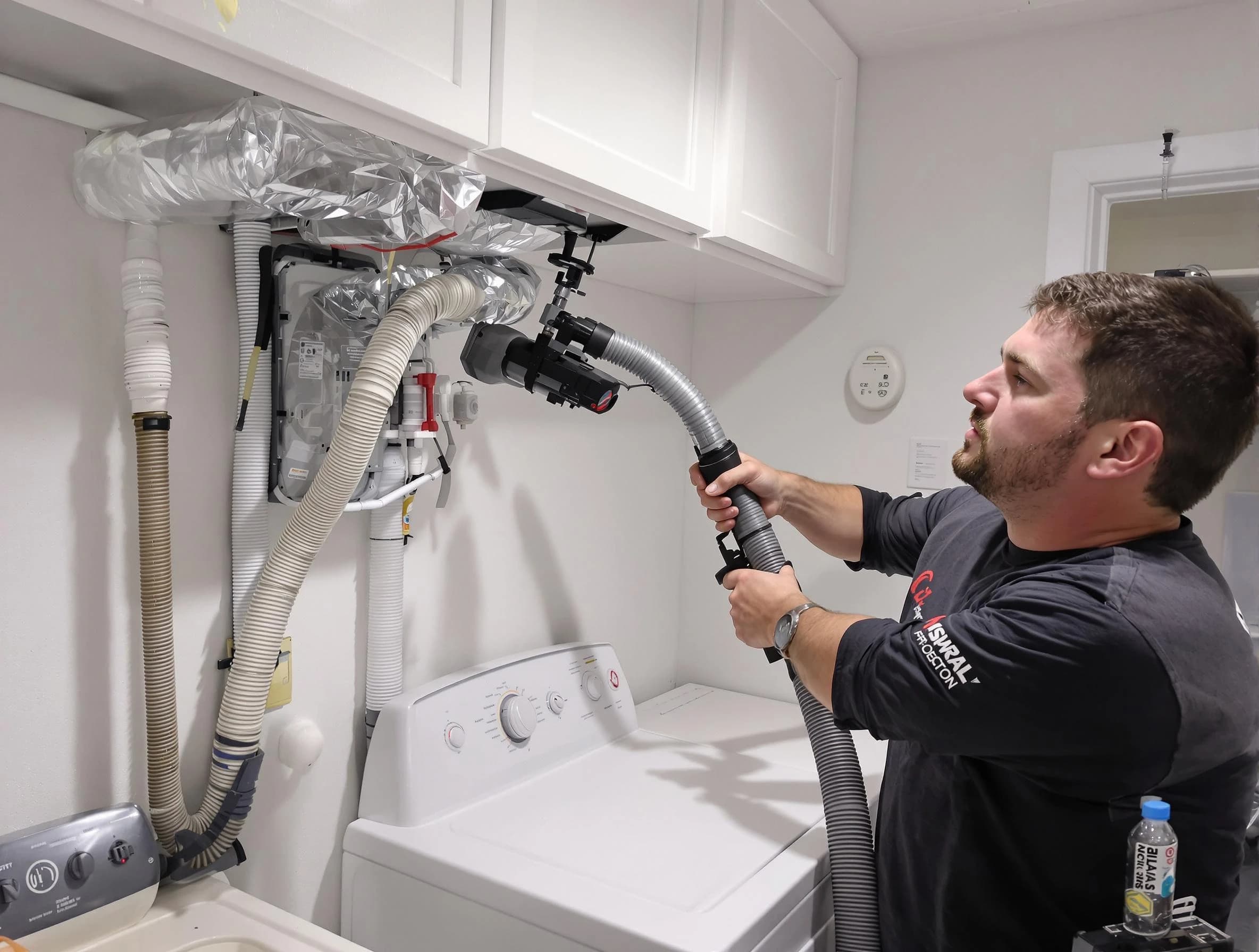 Johnstown Dryer Vent Cleaning certified technician performing safety-focused gas dryer vent cleaning in Johnstown