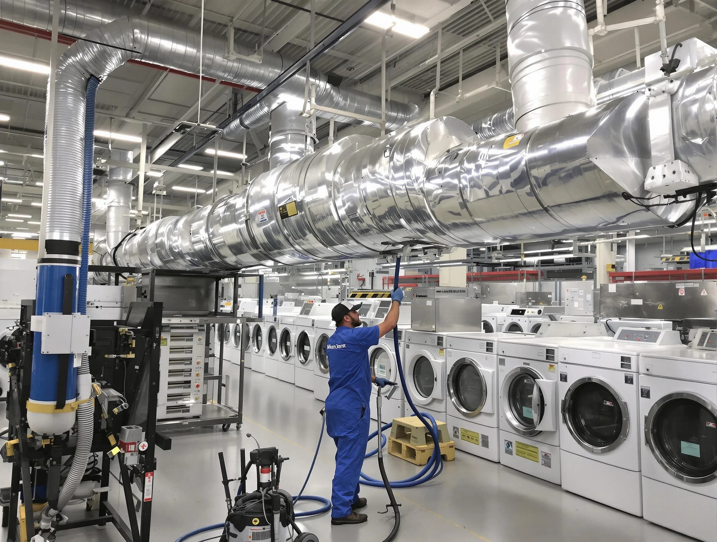 Johnstown Dryer Vent Cleaning team performing heavy-duty industrial dryer vent cleaning in Johnstown